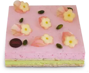 Bahia, entremet fraise et pistache - Pâtisserie Lejeune