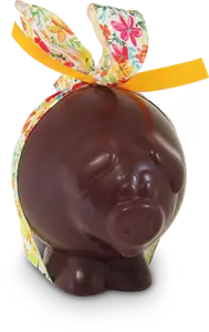 Moulage cochon en chocolat noir - Pâtisserie Lejeune