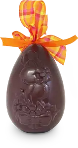 Moulage oeuf en chocolat noir,n déco lapin - Pâtisserie Lejeune